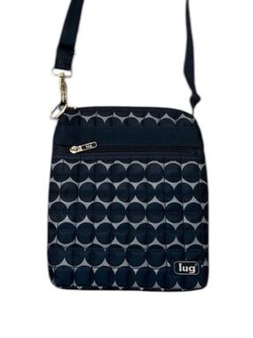 LUG blue patterned purse. CROSSBODY. Lightweight. Everyday or travel!